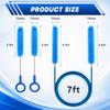 WIVBRNK CPAP Hose Brush 7-Foot Rubber-Wrapped Steel Wire CPAP Tube Cleaning Brush for Standard 22mm & 15mm Diameter Tubes, with 2 Detail Brushes for Mask, Vent & Humidifier Cleaning (Blue) view 4