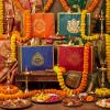 Sabary 96 Pack Pooja Return Gifts Bags Indian Return Gift Bags Matte Finish with Golden Trim for Varalakshmi Vrata Diwali Lotus Shravana Lights Party Puja Hindu Religious Traditional Indian Ceremony view 4