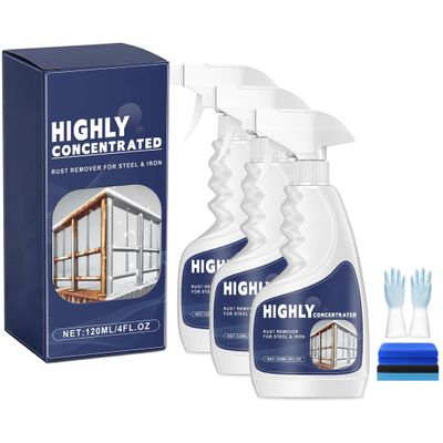 Loodion Stainless Steel Cleaner - Highly Concentrated Steel Rust Remover, Rust Remover Spray (3Pcs)