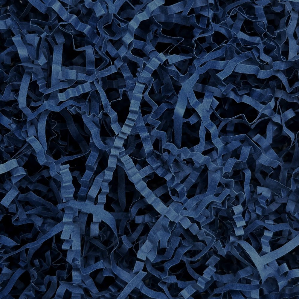 Navy Blue Crinkle Cut Paper Shred Filler, 10 LB Basket Filler Shredded Paper, Confetti Stuffing for Basket Filling, Halloween, Thanksgiving, Christmas, Birthdays, Gift Wrapping, Stuffer Party Supplies