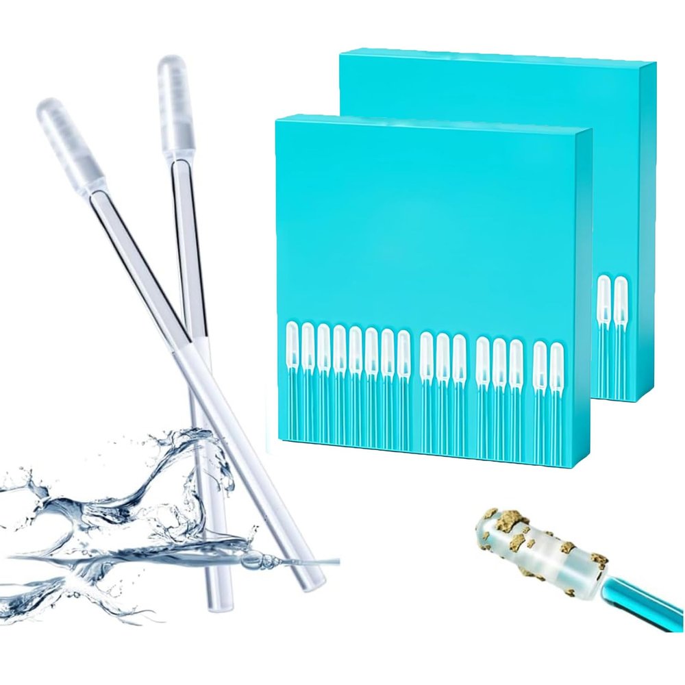 2 Boxes Sticky Ear Cleaning Stick for Adults, Reusable Sticky Ear Cleaners Picks with Soft Flexible Tip, Gentle Soft Ears Care Cleaning Sticks with Dust Cover (Small)