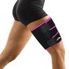 supregear Thigh Wraps Support, Adjustable Compression Neoprene Thigh Sleeve Hamstring Quad Wrap Upper Leg Brace for Women Men Pulled Groin Muscle, Quadriceps, Black + Fuchsia Pink, XL view 1