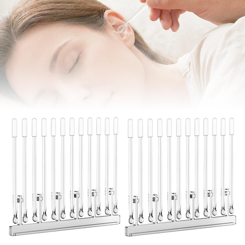 24 Pack Reusable Adhesive Earwax Removal Swabs with Dust Cover, 2026 Spiral Ear Cleaning Sticks for All Ages, Gentle Ear Scoop Tool (1 Box)