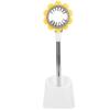 COOLHIYA Hands-free Hair Dryer Holder Stand, Rotating Floor Hairdryer Support with Flower Pattern, White Non-drill Grooming Blow Dryer Rack for Bathroom Use view 1