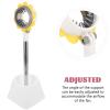 COOLHIYA Hands-free Hair Dryer Holder Stand, Rotating Floor Hairdryer Support with Flower Pattern, White Non-drill Grooming Blow Dryer Rack for Bathroom Use view 3