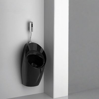 APSEQR Wall Mounted Ceramic Urinals with Sensor Flush Valve, Spill Proof Dry Urinals for Men, Automatic Flush for Hotels, Airports, Restaurants, Public Restrooms