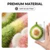 Kitchen Dish Sponge with Avocado Design Non-Scratch, Reusable Scrubber 2-Pack for Non-Stick Cookware (Pink) view 4