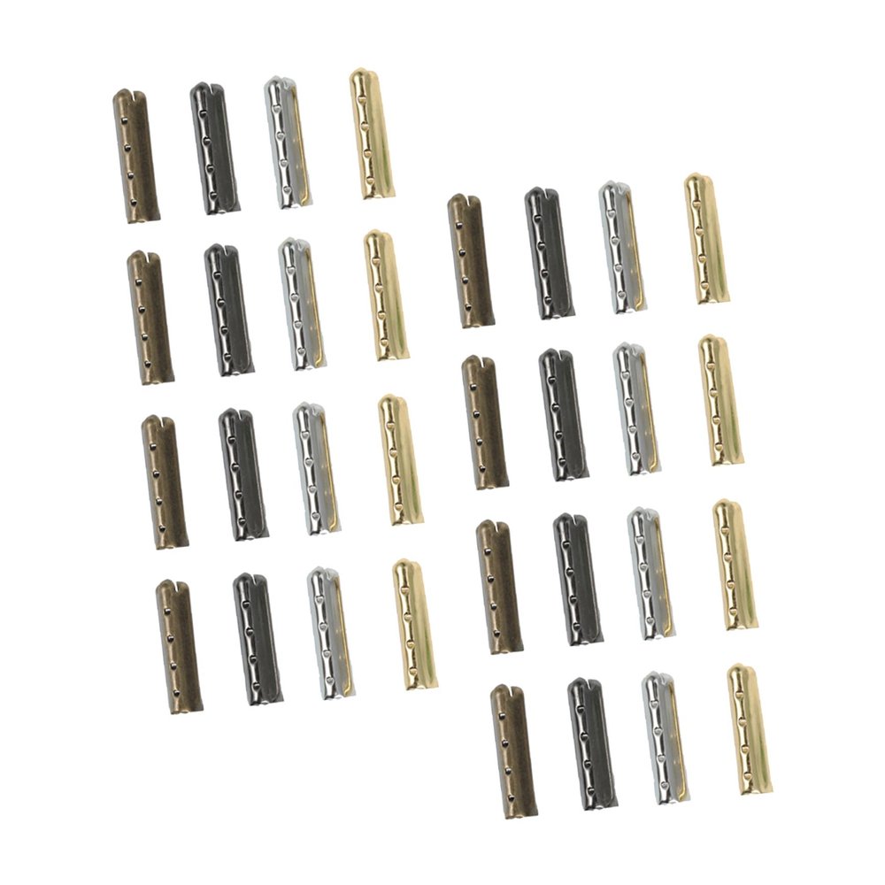 100 Pcs 4 Holes Metal Shoelace Tips Aglets for DIY Shoelace Repair, Smooth round End Caps, Metal Shoe Lace Ends for Sneakers and Hoodies
