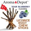 16oz. Sour Blueberry Licorice Root Chew Sticks for Humans. 100% Pure Natural | Oral Health & Fresh Breath | Individual Liquorice Chew Sticks are 6.5-7 inches LongGlycyrrhiza Glabra from Turkey. view 3