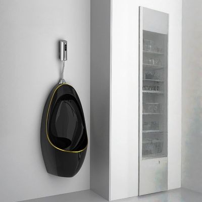 APSEQR Wall Mounted Ceramic Urinals with Sensor Flush Valve, Spill Proof Dry Urinals for Men, Automatic Flush for Hotels, Airports, Restaurants, Public Restrooms