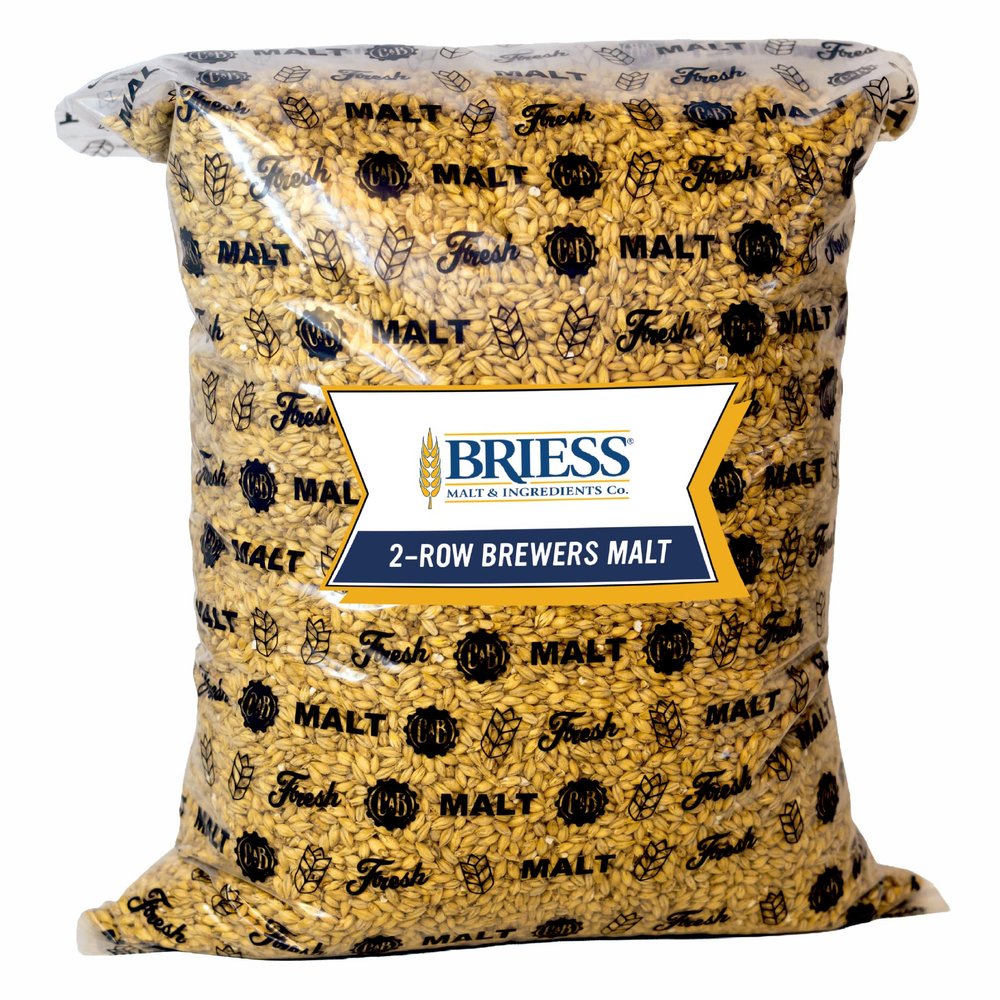 Craft A Brew - Briess 2-Row Brewers Malt - Whole Grain for Home Brewing - American Base Malt Barley - Clean, Mild Flavor - High Enzymatic Power - Ideal for All Beer Styles - 10 lb (Uncrushed)