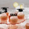 24 PCS 2026 Graduation Theme Cupcake Toppers Glitter Class of 2026 Cake Toppers Diploma Congrats Grad Cap Cupcake Picks for 2026 Graduation Theme Party Cake Decorations Supplies Silver view 3