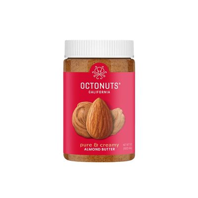Octonuts Dry Roasted Pure Almond Nut Butter 16oz - Pure Creamy Nut Butter - Gluten Free, Vegan, Kosher, Paleo, Non-GMO Nut Butters Single Ingredient - 2 Pack
