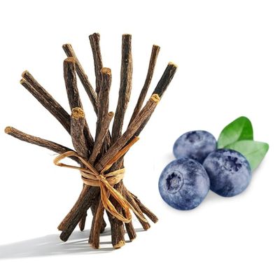 4oz. Sour Blueberry Licorice Root Chew Sticks for Humans. 100% Pure Natural | Oral Health & Fresh Breath | Individual Liquorice Chew Sticks are 6.5-7 inches LongGlycyrrhiza Glabra from Turkey.