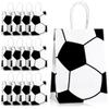 PASEOTA 12 PCS Soccer Goodie Bags with Handles, Soccer Snack Bags for Team Kids Birthday, Soccer Party Favor Bags Treat Candy Gift Bags Sports Theme Supplies (Soccer-A) view 1