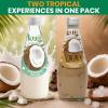 Kuii Coconut Milk Drink Variety Pack Original Coconut Jelly & Chocolate Coconut Jelly Drinks, No Sugar Added, 12-Pack, 9.8 fl oz Glass Bottles view 2