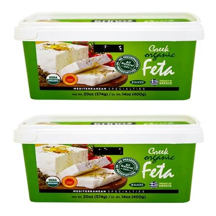 Greek Organic Feta Cheese 400g tub Pack of 2