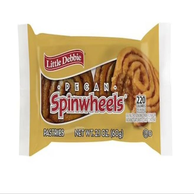 Little Debbie Pecan Spinwheels 2.1oz Single Serve, 1 Caddy (12 twin-wrapped vending packs)