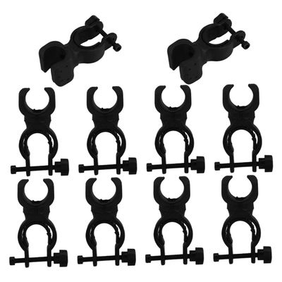 MOBUTOFU 10pcs Universal Walking Cane Holder and Support Clip 360 Rotating Bike Light Mount for Wheelchair, Walker, and Mobility Scooter Accessories