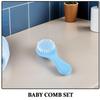 HAPINARY Newborn Hair Brush and Comb Set for Boys Soft Bristle Scalp Brush and Hair Comb Grooming Kit for Sensitive Scalps Blue view 3