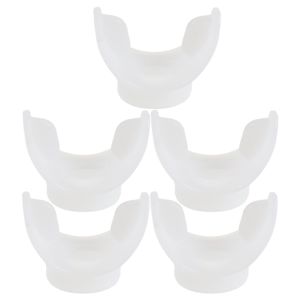 OSOLADY 5pcs Silicone Diving Mouthpiece for Regulator and Snorkel - Replacement Mouthpiece with Ergonomic Design for Comfortable Snorkeling and Scuba Diving