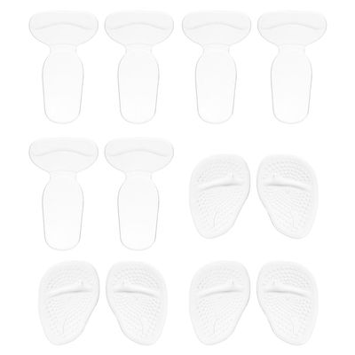 PERSELOSO High Heel Pads Forefoot Cushions for Women 6 Pairs Silicone Anti-Slip Inserts with Soft Gel Padding Prevent Blisters and Heel Slip for Summer Sandals