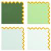 100 Pcs Sage Green Party Napkins Gradient Green Scalloped Gold Foil Disposable Paper Napkins 6.5" Luncheon Napkin for Birthday Baby Shower Anniversary Reception Party Supplies view 1