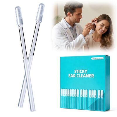 Adhesive Ear Wax Removal Sticks 24pcs, Reusable Soft Head Ear Cleaning Swabs, Safe Sticky Ear Tools for Adults & Children (24pcs)