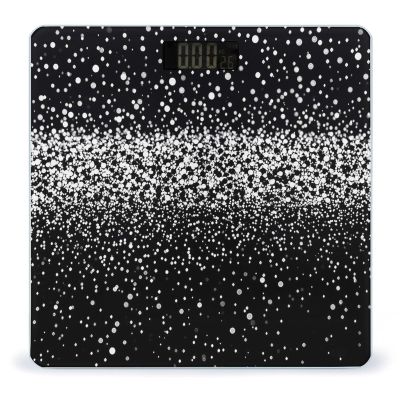 Black White Glitter Digital Bathroom Scale for Body Weight Accurate Weighing Scale Digital Scale Fashion Weight Scale High Precision Smart Scale with Ultra-Wide Platform Large LCD Display