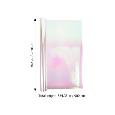 FOMIYES Iridescent Rainbow Cellophane Wrap Paper 56cm X 10 Yards, 5.8 Mil Thickness, DIY Floral Bouquet Packaging Supplies for Wrapping and Basket Decoration