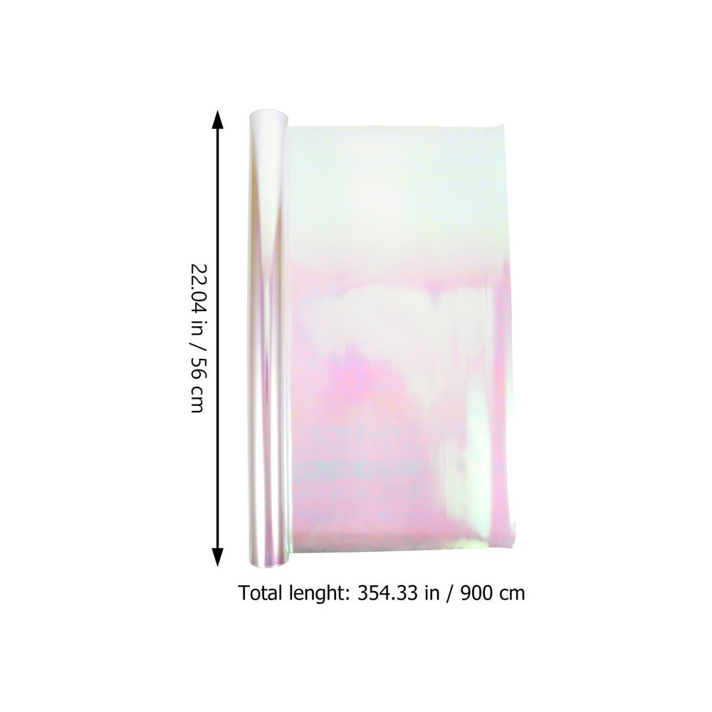 FOMIYES Iridescent Rainbow Cellophane Wrap Paper 56cm X 10 Yards, 5.8 Mil Thickness, DIY Floral Bouquet Packaging Supplies for Wrapping and Basket Decoration