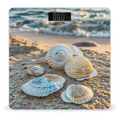 Sleep on Shells Digital Bathroom Scale for Body Weight Accurate Weighing Scale Digital Scale Fashion Weight Scale High Precision Smart Scale with Ultra-Wide Platform Large LCD Display