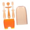 CHILDWEET Silicone Toothbrush and Tongue Cleaner 3pcs Soft Bristles Oral Care Newborn Mouth Cleaner for Hygiene view 1