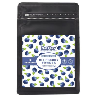 Nat Flav Freeze-Dried Blueberry Powder | 7oz | 100% Natural Fruit | No Sugar & Additives | Non-GMO & Vegan Friendly | Flavoring Powder | Freeze Dried Backpacking & Camping Food | Make of Fresh fruit