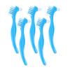 LRXIYODE Denture Cleaning Brush Double-Headed False Teeth Cleaner 5pcs Blue Household Denture Care Toothbrush Set for Daily Oral Hygiene view 1