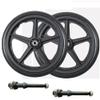 16 Inch Wheelchair Replacement Wheels Pair of Rear Wheels with 12mm Bearings, Non-Inflatable and Non-Slip, Durable Replacement for Manual Wheelchairs view 1