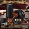Scotte Cigar Humidor Jar, Leather Cedar Wood Humidor Cigar Box with Digital Hygrometer Humidifier, Include Cigar Cutters Cigar Punch,Travel Humidor for 12-16 Cigars view 2