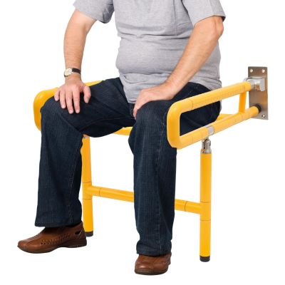 Wall Mounted Fold Up Bath Seat with Secure Armrests,Waterproof Seat Benches Stool Chair, Shower Chair for Bathrooms