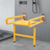 Wall Mounted Fold Up Bath Seat with Secure Armrests,Waterproof Seat Benches Stool Chair, Shower Chair for Bathrooms view 3
