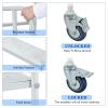4-Step Rolling Step Stool 880lbs, Heavy-Duty Folding Climbing Ladder with Lockable Wheels & Anti-Slip Steps, Cold Rolled Steel Mobile Stair for Home, Warehouse & Retail Grey view 4