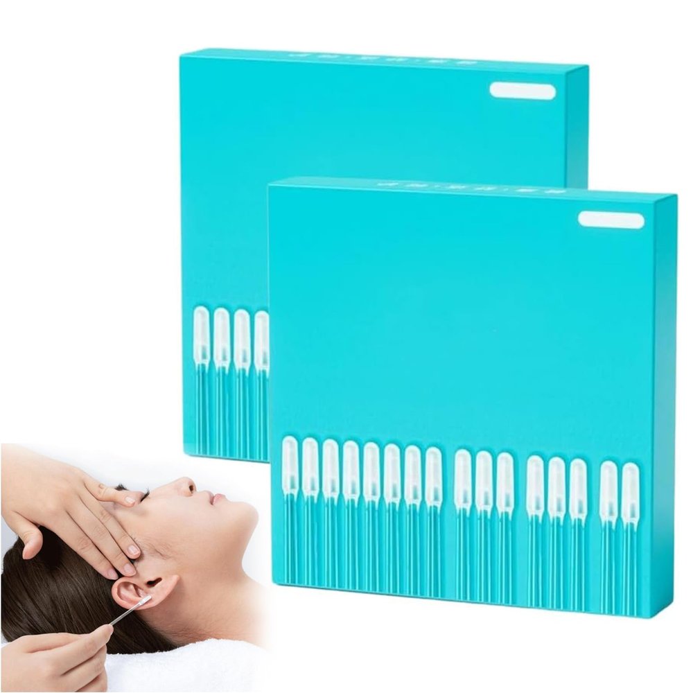 2026 Upgraded Reusable Sticky Ear Cleaning Stick Gentle, Visible Ear Care, 48 Pcs EarCleaner Sticky Pick Gentle Earwax Removal Tool with Cover for All Ages (2box-48pcs)