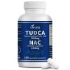 VivoNu TUDCA 2000mg + NAC 1200mg Supplement Complex Capsules, Powerful TUDCA Bile Salt + N Acetyl Cysteine, Antioxidant Supplements for Liver & Lung& Gallbladder Cleanse, Digestion - 180 Capsules view 1