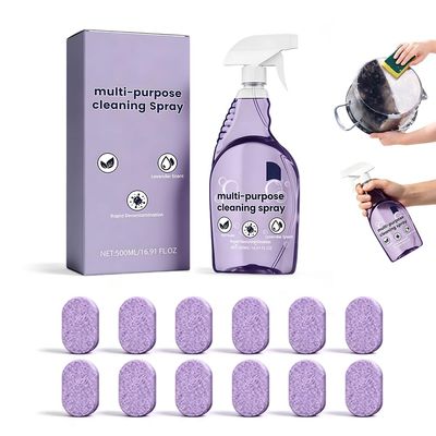 Fliwos Spray Oven Cleaner, 2026 Upgraded All-Purpose Spray Cleaner with Concentrated Cleaning Tablets, Multi-Surface Cleaning Spray for Oven, Grill, Kitchen, Bathroom and Home (1 Bottle+12 Pcs)