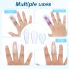 6pcs Waterproof Toe & Thumb & Finger Protectors, 3 Size Silicone Sleeve with 12 Nursing Bandage Reusable Finger Cover Cots for Shower Swimming Pedicure Manicure Nail Soaking Protection Guard view 3