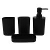 4 Piece Bathroom Set Squeeze Bottle Dispenser Toothbrush Square for Modern Storage Press Lotion view 1