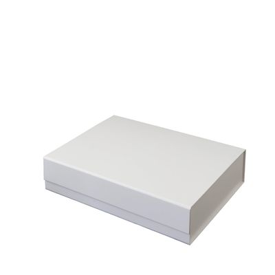 8PC Gift Boxes with Lids 17.7"x13.4"x 2.8" - Matte, Collapsible Magnetic Closure Gift Box for Presents - Groomsmen & Bridesmaid Proposal Boxes, Wedding, PR, Birthdays, Holidays - White