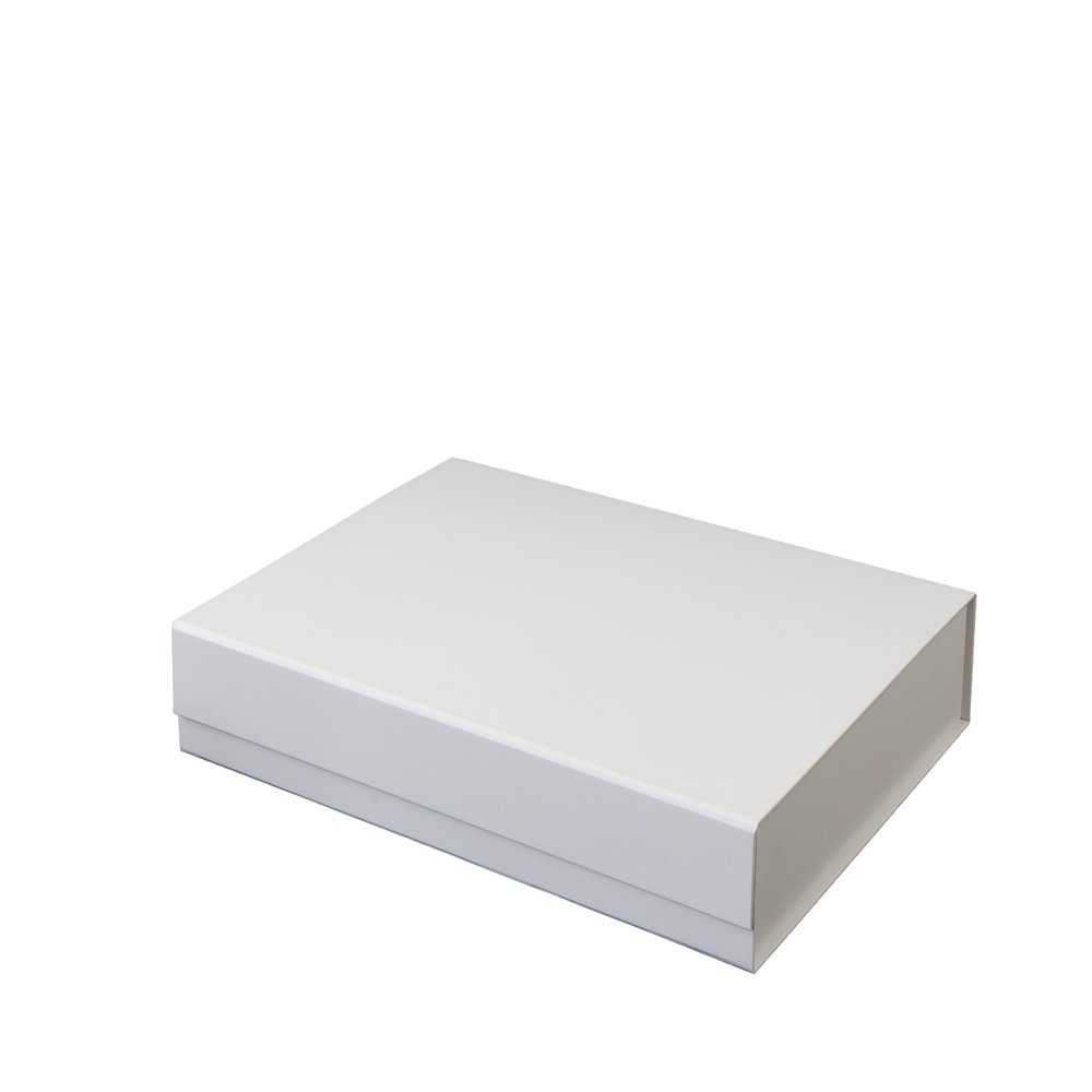 8PC Gift Boxes with Lids 17.7"x13.4"x 2.8" - Matte, Collapsible Magnetic Closure Gift Box for Presents - Groomsmen & Bridesmaid Proposal Boxes, Wedding, PR, Birthdays, Holidays - White