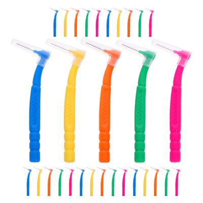 30pcs Interdental Brushes with Ergonomic Small Brush Heads Portable Toothbrush Set for Teeth Cleaning Between Braces and Oral Care for Adults with Handles