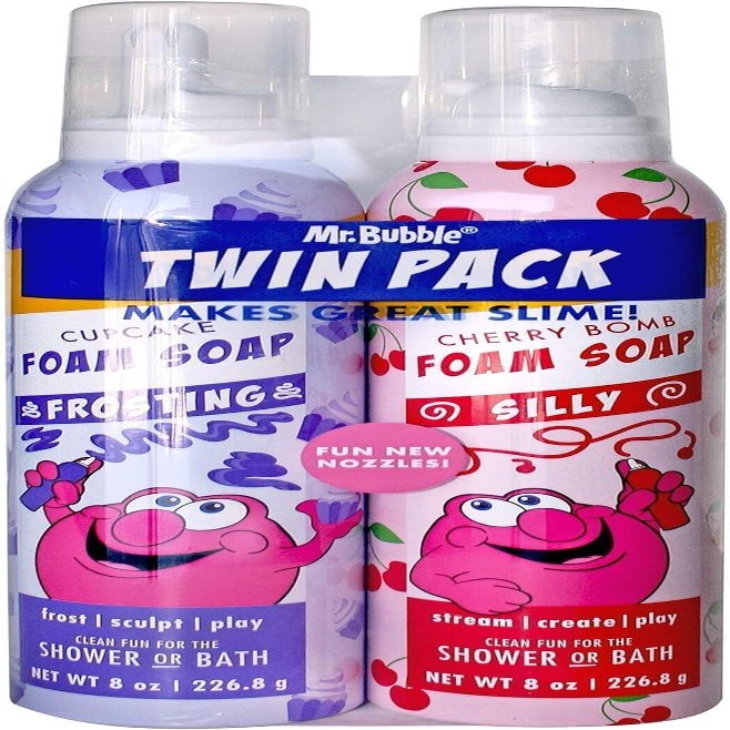 B'ubble Foam Soap Twin Pack with Frosting & Silly Nozzles, Rotating Colors & Scents, 8 oz