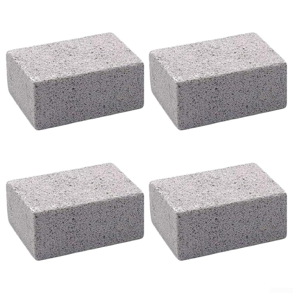 FABULETTA 4 Pcs Grill Cleaning Pumice Stones, Heavy Duty BBQ Griddle Brick Blocks For Cast Iron Skillet & Baking Tray